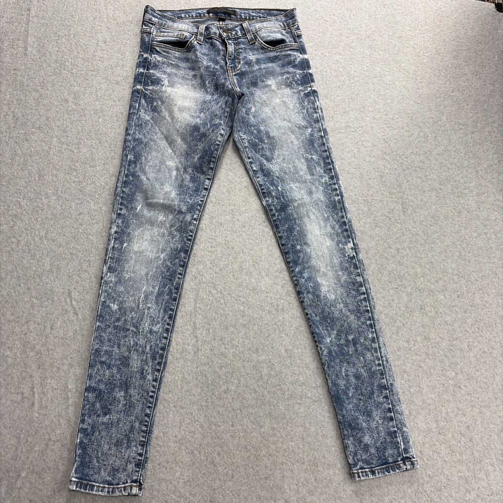 Flying Monkey Blue Platinum High Rise Skinny Jeans Womens 27 Stone Wash USA